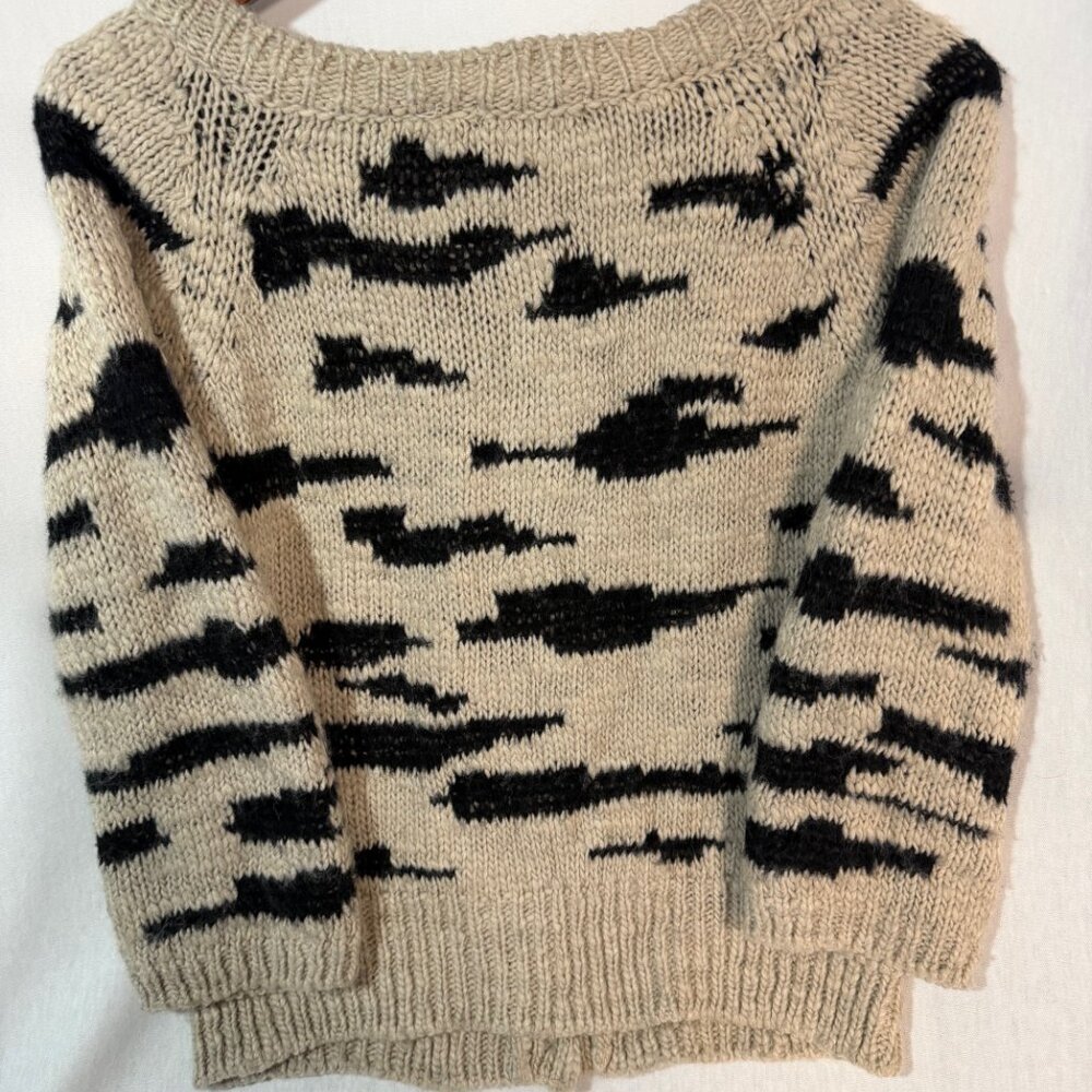 Sleeping On Snow Anthropologie Wool Cardigan Small Chunky Knit - Picture 8 of 10
